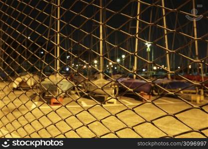 Fenced boat yard