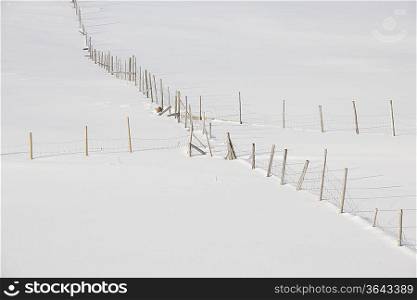 Fenced fields in Ytresand Moskensoy Loftofen Norway
