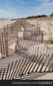 Fencing along the beach at the Hamptons