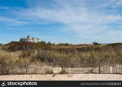 Fencing along the beach in the Hamptons
