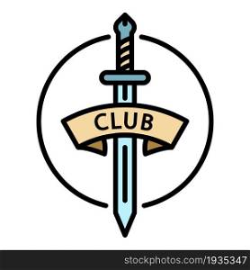 Fencing club icon. Outline fencing club vector icon color flat isolated. Fencing club icon color outline vector