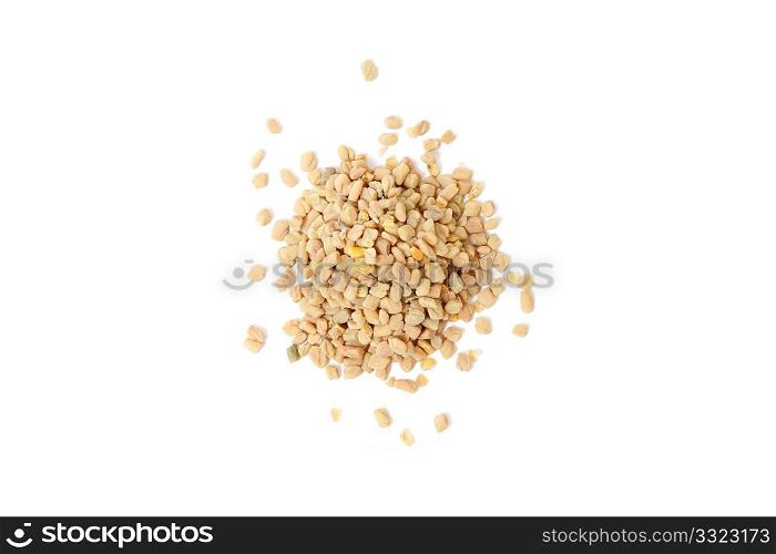 Fenugreek seeds isolated on white
