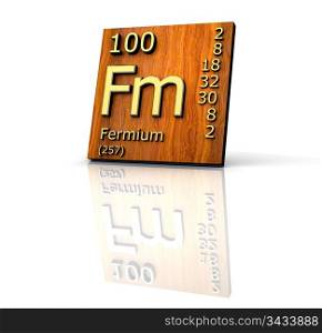 Fermium Periodic Table of Elements - wood board - 3d made