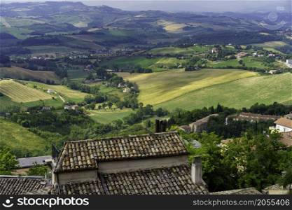 Fermo, Marche, Italy: panoramic view of the hills at springtime