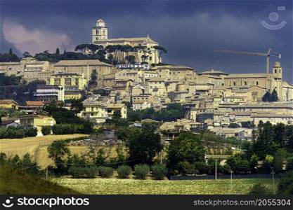 Fermo, Marche, Italy: panoramic view of the historic city