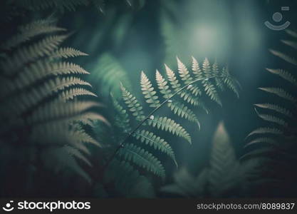 Fern plant in fairy forest. Neural network AI generated art. Fern plant in fairy forest. Neural network AI generated