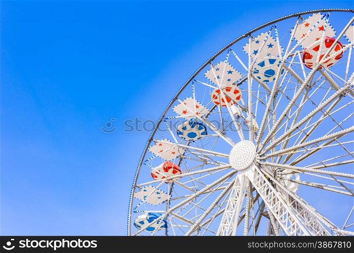 Ferris Wheel at the county fair with the sky in the background