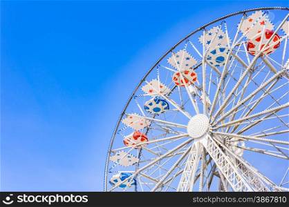 Ferris Wheel at the county fair with the sky in the background