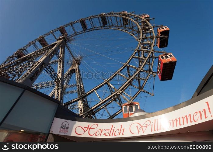 Ferris wheel, Prater, Vienna, Austria on a clear day