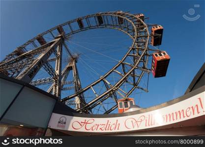 Ferris wheel, Prater, Vienna, Austria on a clear day