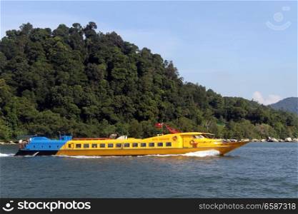 Ferry boat near island Pangkor, Malaysia