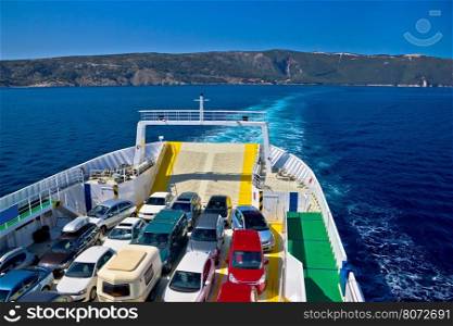 Ferry boat tourist line to island, island of Cres, Croatia