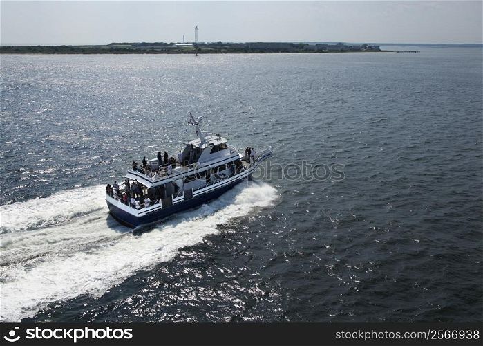 Ferry boat transport on Bald Head Island, North Carolina.