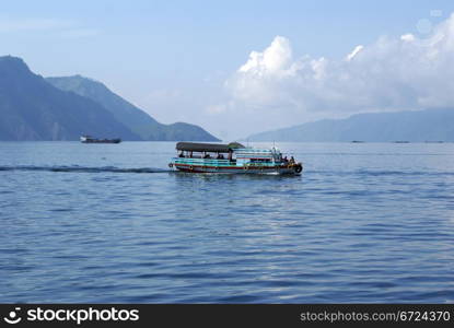 Ferry on the lake Toba, Sumatra, Indonesia