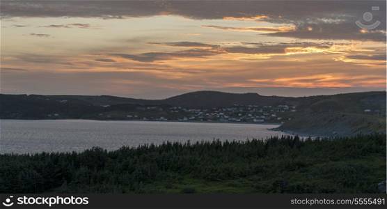 Ferryland Landscape at sunset, Calvert, Avalon Peninsula, Newfoundland And Labrador, Canada