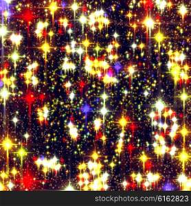 Festive background with bright stars in the black. Illustration