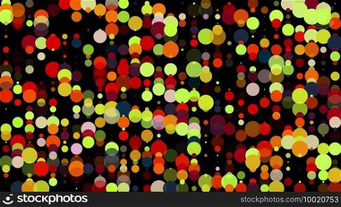 Festive background with many colorful round particles. Computer generated 3d render. Grid with many colorful round particles. Computer generated 3d render of festive background.