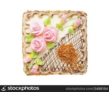 festive biscuit cake isolated on white background