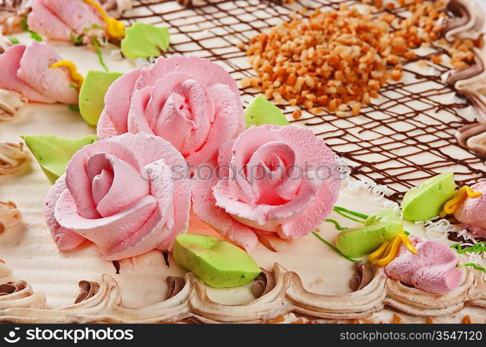 festive biscuit cake isolated on white background