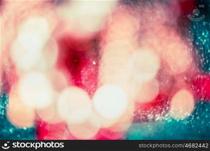 Festive boke background in red,yellow and turquoise color with shine and sparkling