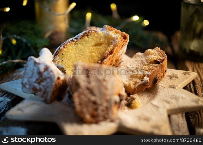 festive christmas cookies on wooden table