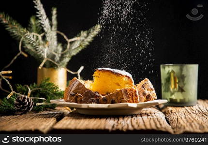 festive christmas cookies on wooden table