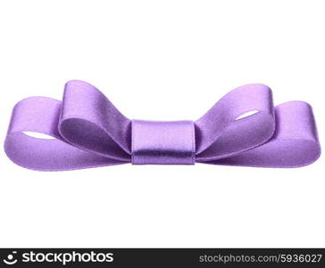 Festive lilac gift bow isolated on white background cutout
