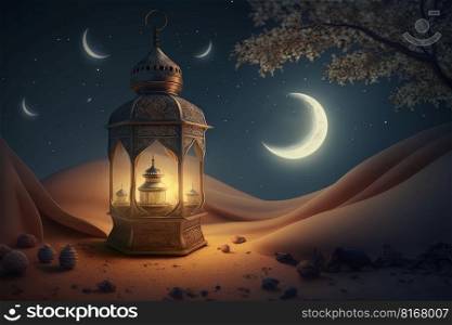 Festive photo ramadan kareem background. Illustration Generative AI 