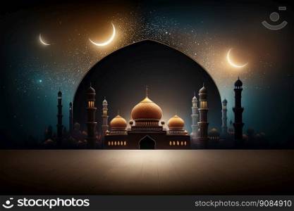 Festive photo ramadan kareem background. Illustration Generative AI. Festive photo ramadan kareem background. Illustration AI Generative