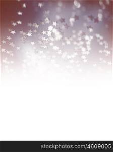 Festive starry border with white copy space, beautiful little shiny confetti, star shape glitters, Merry Christmas greeting card&#xA;