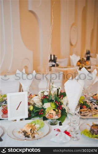 Festive table with food.. Table with dishes 2447.. Table with dishes 2447.