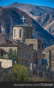 Fiagdon Monastery in North Ossetia. Mountains of the Caucasus