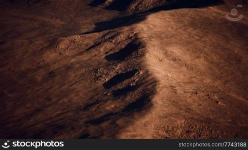 Fictional Mars Soil Aerial View of Martian Desert