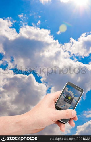 Fictitious Mobile Smartphone With Weather Forecast Application