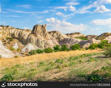 Field of melons in Valley of Love, Cappadocia. Melons in mountains
