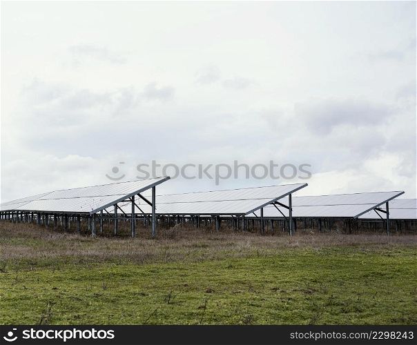 field with lots solar panels