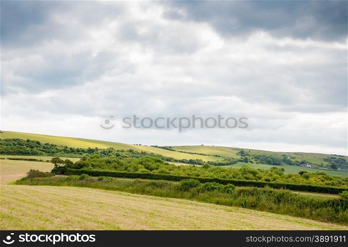 Fields on the Isle of Purbeck in Dorset, southern England