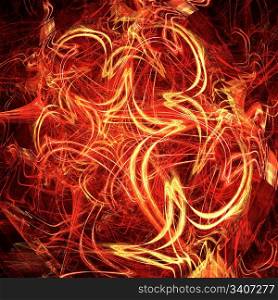 Fiery celebratory background from bright dynamic fractal