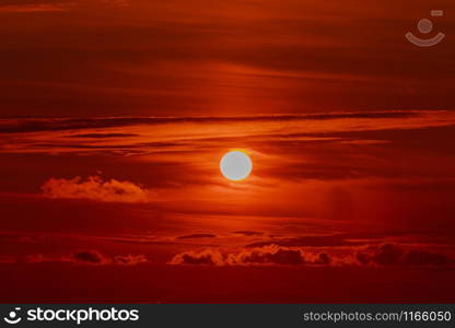 Fiery orange sunset sky. Beautiful sky.