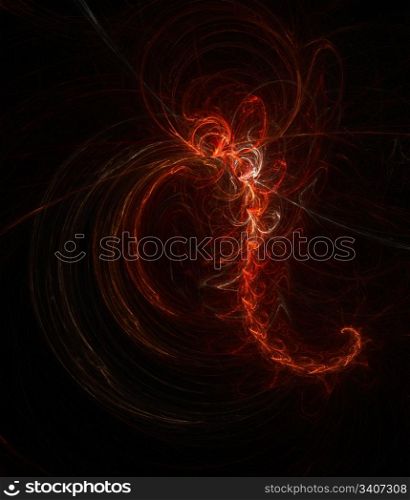 Fiery scorpion - fractal. 3D digital generated this image