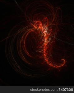 Fiery scorpion - fractal. 3D digital generated this image