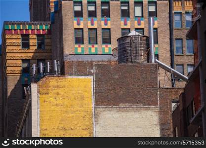 Fift avenue aged brick wall 5 th Av New York Manhattan USA
