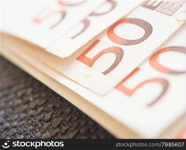Fifty euros lined background. Concepts for money
