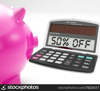 Fifty Percent Off Calculator Meaning Half-Price Promotion