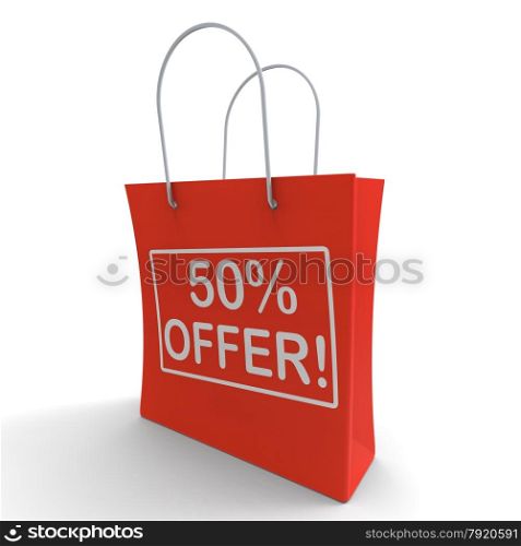 Fifty Percent Off Shows Clearance Or Savings