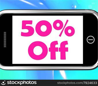 . Fifty Percent Phone Show Sale Discount Or 50 Off