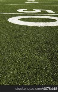 Fifty yard line of an american football field