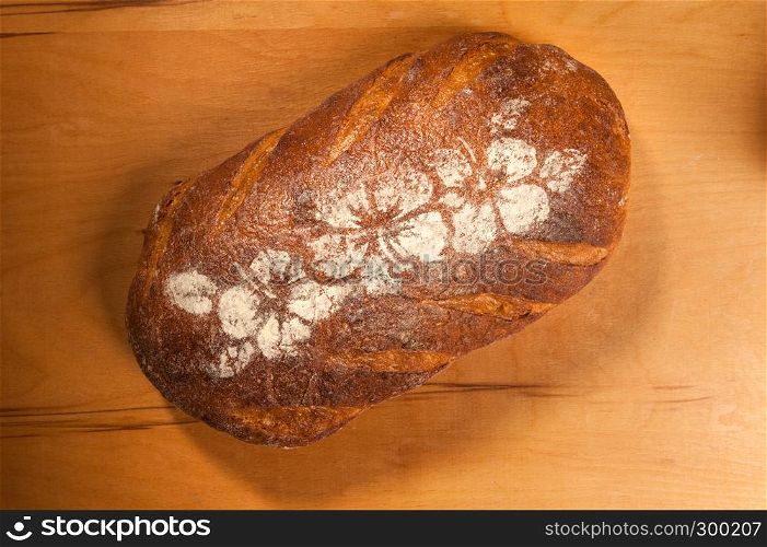 fig bread on wooden yelloow background