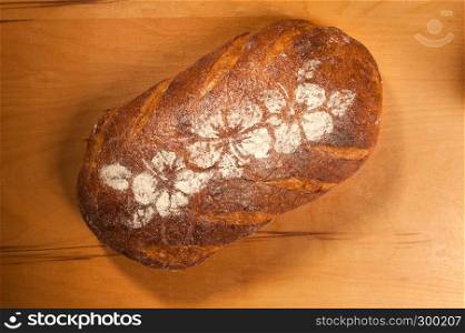 fig bread on wooden yelloow background