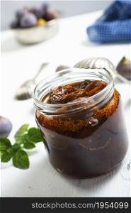 fig jam in a jar, figs with sugar
